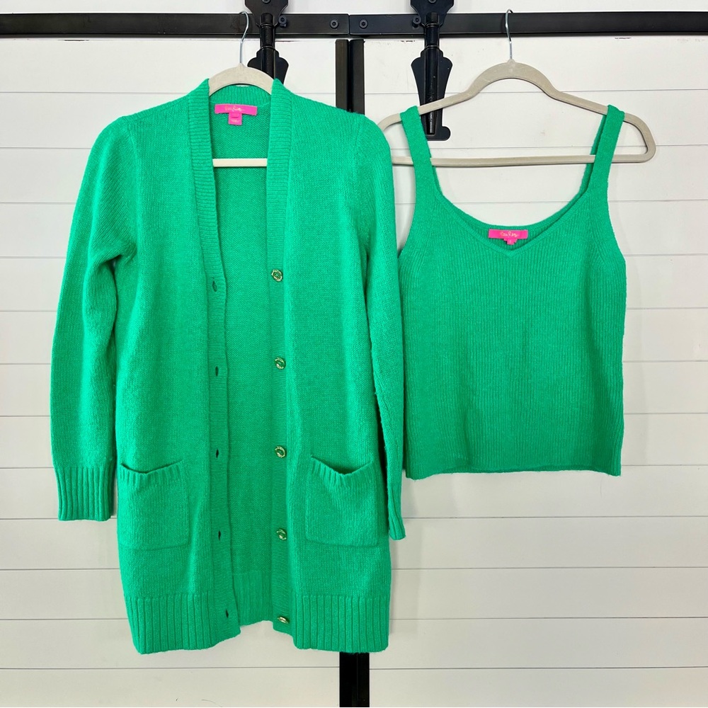 Lilly Pulitzer Leonette 2-Piece Sweater Set in Botanical Green - Size Small